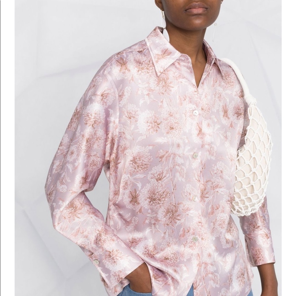 Vince Dahlia floral-print silk shirt